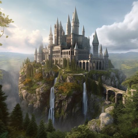 Futuristic Architecture Future City, Hogwarts Castle, Fantasy Places, Future City, Fantasy Concept Art, Futuristic Architecture, Beautiful Places To Visit, Fantasy Landscape, Wizarding World