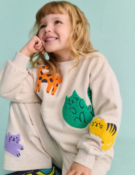 There's a sweatshirt for every occasion – and this cosy soft jersey offering is no exception. Tactile boucle appliqués add a colourful, and even-cosier finish. Good Morning Baby, Baby Trends, Adairs Kids, Girls Tshirt, Kids Winter Fashion, Cool Kids Clothes, Kids Jackets, Baby Girl Style, Clipart Baby