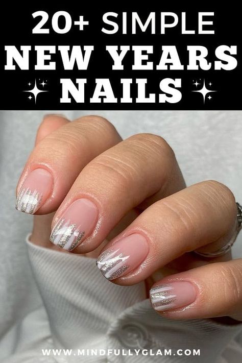 20+ Simple New Year's Nails & New Year's Nail Designs for a Minimalist Vibe Simple New Years Nails, New Years Nail, Firework Nails, New Years Nails, Nye Nails, New Years Nail Art, New Years Nail Designs, New Years Eve Nails, Minimalist Vibe