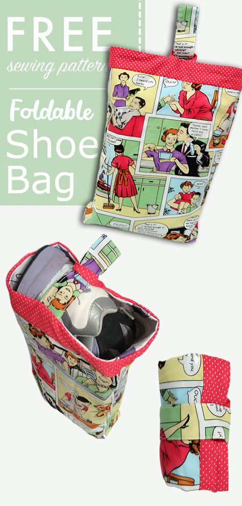 How To Make Travel Shoe Bags, Travel Shoe Bag Pattern, Shoe Bag Sewing Pattern, Sewing Shopping Bags, Shoe Bag Pattern, Diy Shoe Bag, Shoe Bag Diy, Diy Gym Bag, Quick Sewing Gifts