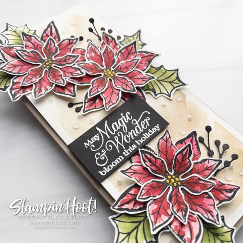 Stampin Up Poinsettia, Poinsettia Leaves, Christmas Greens, Poinsettia Cards, Mary Fish, Slimline Cards, Stampin Pretty, Quick Gifts, Holiday Catalog