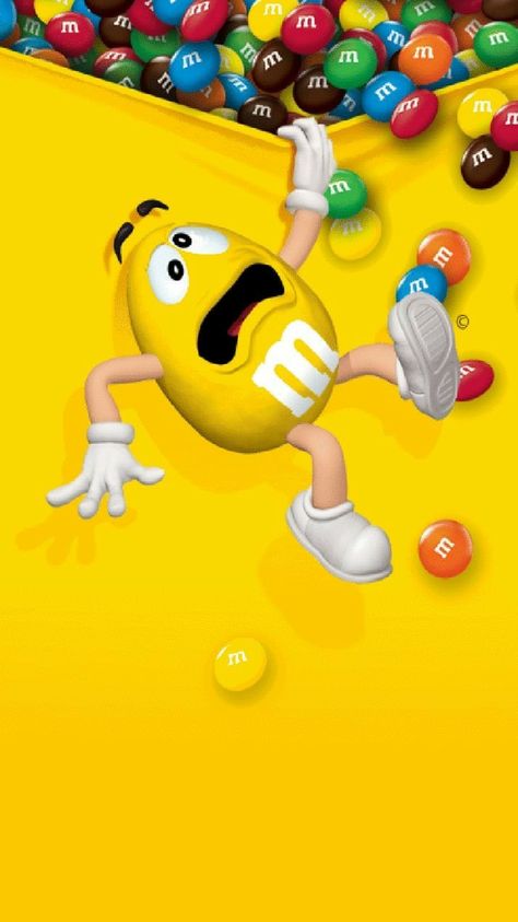 Yellow m&m wallpaper M&m Pictures, M M Wallpaper, M&m Painting, M And M Drawing, M&m Drawings Candy, M&m Drawing, Yellow M&m, Peppa Pig Wallpaper, Candy Pictures