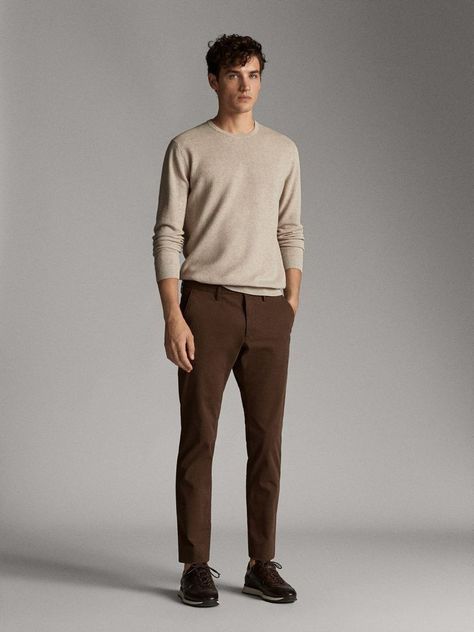 Brown Pants Outfit, Mens Fall Outfits, Sweater Outfits Men, Mens Smart Casual Outfits, Mens Business Casual Outfits, Herren Style, Minimalist Fashion Men, Mens Casual Outfits Summer, Smart Casual Men