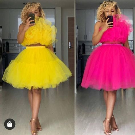 Yellow Outfits For Women, Knee Length Party Dresses, Evening Formal Dresses, Tutu Skirt Women, Tulle Party Dress, Dresses African, Afrikaanse Mode, Cocktail Dress Formal, Evening Formal