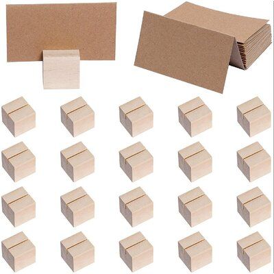 20PCS TABLE NUMBER HOLDER: You will get 20pcs wood sign holder with 20pcs brown paper cards, each cube small wood sign holder is 1.2inch/3cm long as shown in the picture. Enough wood block sign holder to use on table for wedding, party, gathering and etc. Features:QUALITY WOOD PLACE CARD HOLDER: Our wood place card holder is made of quality wood with a polishing process, it has a flat surface. Wood sign holder stands are suitable for wedding reception table decoration. ELEGANT WOOD CARD HOLDER: Wood Table Number Holder, Wooden Card Holder, Wood Table Numbers Wedding, Wood Place Card Holders, Wood Table Numbers, Free Wedding Cards, Cards For Wedding, Place Card Table Wedding, Wedding Reception Table Decorations