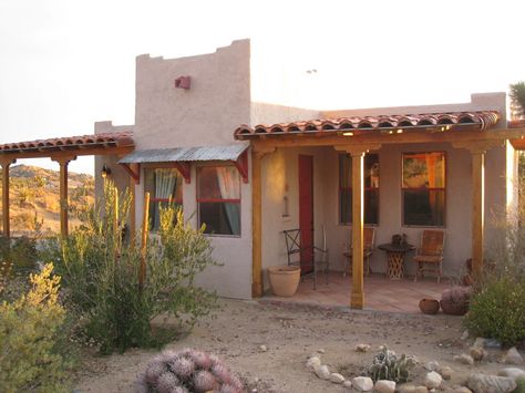 Southwest House Exterior, Arizona Casita, Desert Casita, Mexican Ranch House, Pueblo Style House, Desert Homestead, Desert Getaway, Pueblo House, Desert Landscaping Backyard