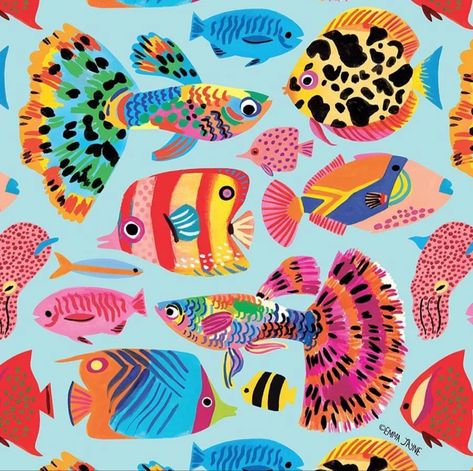 Tropical Fish Illustration, Blue Fish Drawing, Colorful Fish Drawing, Sea Fish Illustration, Ocean Animal Illustration, Aquarium Illustration, Fish Illustration Design, Fish Illustration Art, Cute Fishes