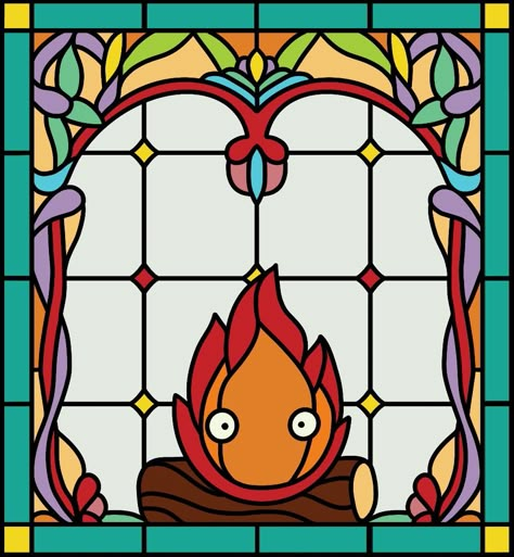 Disney Stained Glass, Stain Glass Window Art, Glass Painting Patterns, Glass Window Art, Astuces Diy, Window Color, Studio Ghibli Art, Stained Glass Diy, Stained Glass Crafts