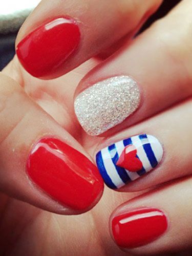 4th Of July Nails, July Nails, Nails Red, Super Nails, Cute Nail Art, Fall Nail Designs, Nail Polishes, Cool Nail Art, Holiday Nails