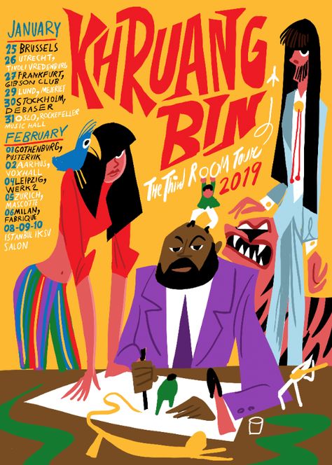 #Khruangbin #european #tour  #livemusic #gigposter #upcominggig #livemusicitaly #livemusicturkey #livemusicbelgium #livemusicgermany #livemusicswitzerland #livemusicdanmark #livemusicnorway #livemusicsweden Poster Grafico, Art Brochures, Music Festival Poster, Dorm Posters, Theatre Poster, Tour Posters, Festival Posters, Gig Posters, Room Tour