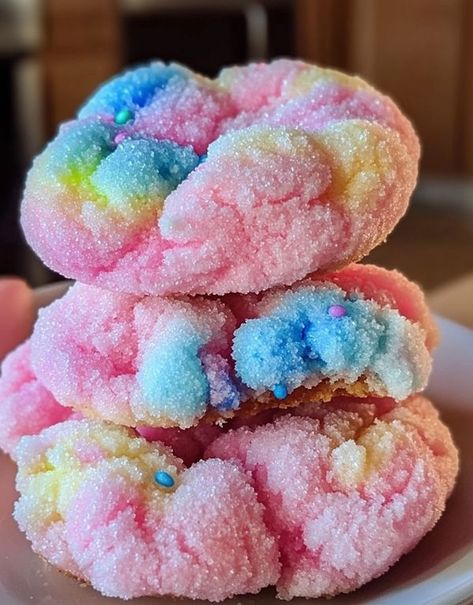 Everyday Gourmet Recipes | 🎠 Cotton Candy Cookies 🍪 | Facebook Cotton Candy Marshmallow, Cotton Candy Cookies, Candy Cookies, Fall Halloween, Cotton Candy, Gourmet Recipes, Pastry, Thanksgiving, Candy