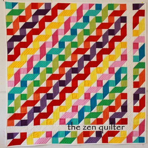 Ribbon Quilts, Braid Quilt, Triangle Quilts, Quilt Borders, Twisted Ribbons, Ribbon Quilt, Half Square Triangle Quilts, Rainbow Quilt, Quilting Templates