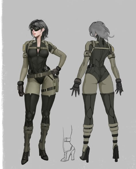 ArtStation - Crazy, Bangku An Female Spy Art, Female Spy Character Design, Female Spy Outfit, Military Drawings, Female Armor, Anime Military, Super Soldier, Cyberpunk Character, Art Manga