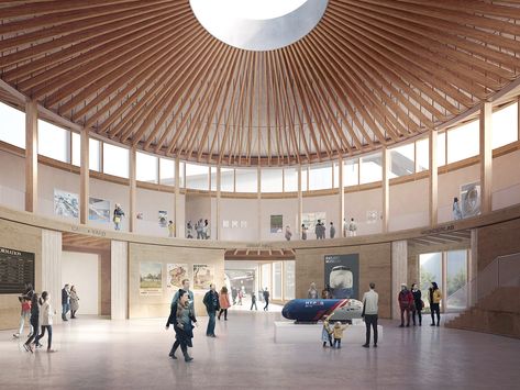 Circle Library Architecture, Museum Design Concept Architecture, Round Auditorium, Museum Design Architecture, Museum Atrium, Feilden Fowles, Hall Architecture, Museum Building, Site History