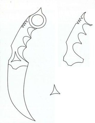 Picture of Get a Template and Print It Karambit Knife Drawing, Karambit Knife Template, Karambit Template, Knife Templates Printable, Armadura Ninja, Survival Bow, R6 Wallpaper, Knife Template, Knife Drawing