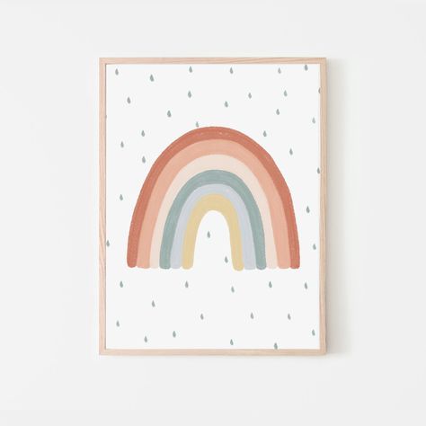 Scandi Kids Room, Colourful Decor, Rainbow Nursery Decor, Rainbow Wall Art, Rainbow Nursery, Rainbow Wall, Rainbow Art, Room Decorations, Rainbow Print