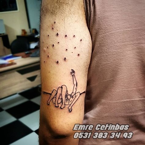 The Night We Met Tattoo Ideas, The Night We Met Tattoo, Darling Tattoo, Stargazing Tattoo, Tattoos 2023, Sky Tattoos, Night Tattoo, Happy Night, Work Tattoo