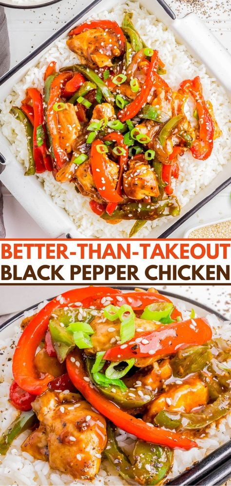 Black Pepper Chicken - Averie Cooks Black Pepper Chicken Stir Fry, Pepper Chicken Stir Fry, Asian Chicken Recipes Easy, Chicken Stir Fry Recipe, Black Pepper Sauce, Black Pepper Chicken, Recipes With Chicken And Peppers, Asian Chicken Recipes, Averie Cooks