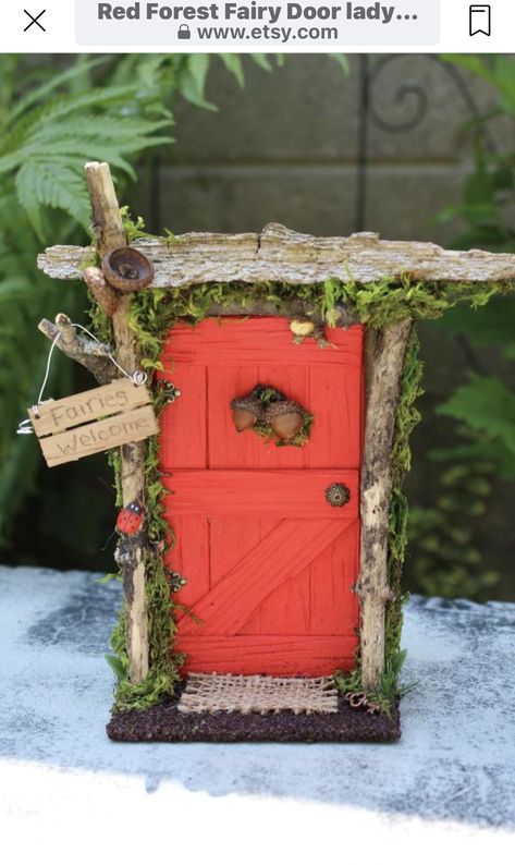 Fairy Doors Diy, Fairy Door Ideas, Ladybug Fairy, Fairy Door Accessories, Design A Garden, Faerie Door, Diy Fairy Door, Fairy Doors On Trees, Fairy Garden Doors