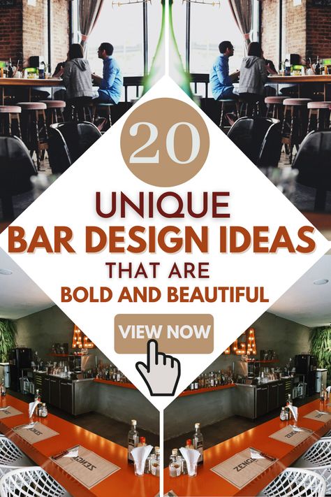 20 Bar Designs that are bold and striking. Explore the best of designs and inspirations for your home and commercial bar With elegant stools and countertop. #bar #designs #bold #beautiful Interior Bar Design Home, Rustic Bar Interior Design, Best Bar Design Restaurant, Restaurant Bar Shelves Ideas, Bar Update Ideas, Commercial Bar Layout, Cool Bar Ideas, Home Bar Designs Luxury, Unique Bar Ideas