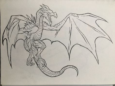 Skyrim Line Art, Skyrim Drawing Sketches, Skyrim Sketch, Skyrim Dragon Tattoo, Skyrim Drawing, Cool Dragon Drawings, Bleach Painting, Skyrim Dragon, Dragon Drawings