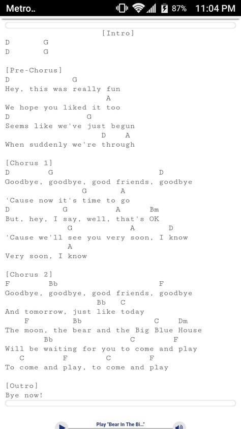 Bear in the big blue house goodbye song ukulele Bear Big Blue House, Bear In The Big Blue House, Goodbye Song, Wedding At The Beach, Song Notes, Big Blue House, Paradise Wedding, The Big Blue, Ukulele Lesson