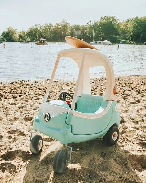 Cozy Coupe Surf Makeover, Tike Car Makeover, Surf Cozy Coupe, Vintage Cozy Coupe Makeover, Cozy Coupe Makeover Vw Bus, Redone Cozy Coupe, Cozy Coupe Volkswagen Makeover, Volkswagen Cozy Coupe, Vw Cozy Coupe