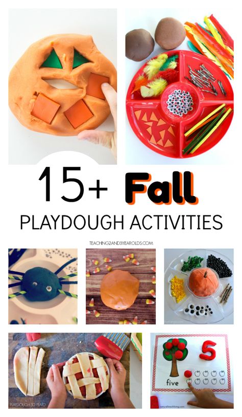 Add some sensory and fine motor fun with this fun collection of fall playdough ideas. A great addition for your toddler and preschool fall theme! November Playdough Ideas, Fall Playdough Tray, Fall Playdough Activities, Fall Playdoh Activities, Dough Activities For Kids, Invitation Play, Preschool Fall Theme, October Homeschool, Fall Play Dough