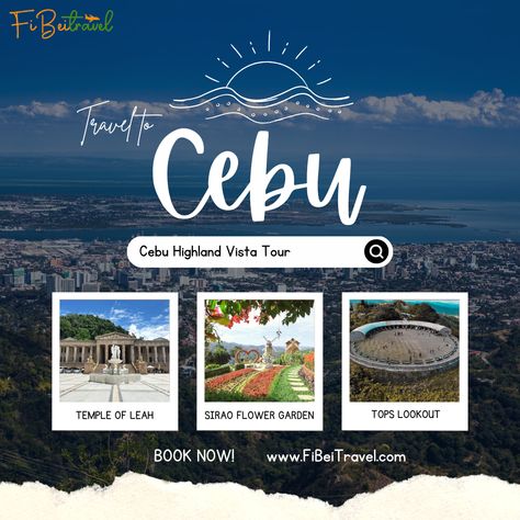 FiBeiTravel.com - Cebu Highland Vista Tour Take a trip and snap some photos on these instagram-worthy spots of Cebu. BOOK NOW! Visit us for more details: FiBeiTravel.com Note: We are still under the security guidelines of the properties. We follow the rules of the properties. Philippines Cebu, Travel Brochure, Instagram Worthy, Cebu, The Rules, Philippines, Travel, Quick Saves, Instagram