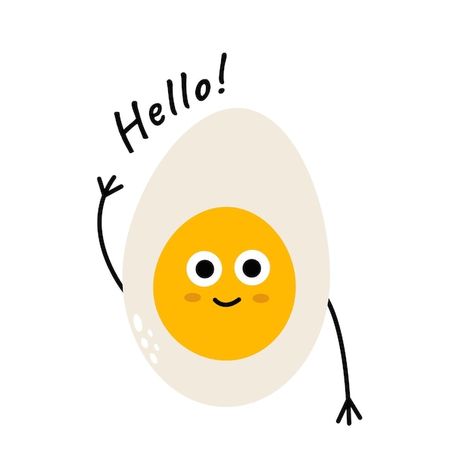 Egg Character, Food Character, Smile Logo, Character Mascot, Cartoon Mascot, Saying Hello, Cute Egg, Vector Food, Character Cartoon