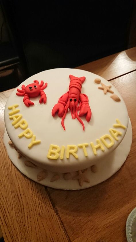 Lobster Cakes Birthday, Lobster Birthday Cake, Lobster Birthday, Lobster Cakes, Horse Cakes, Lobster Cake, Fondant Torte, Paris Cakes, First Communion Cakes