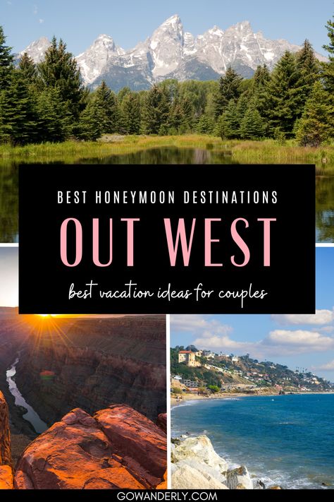 Find the best places to honeymoon out west with our guide to romantic destinations perfect for a couple's getaway. Couples Vacation Ideas Usa, Cheap Honeymoon Ideas, Honeymoon Airbnb, Affordable Honeymoon Destinations, Honeymoon Destinations Usa, Places To Honeymoon, Best Vacations For Couples, Cheap Honeymoon Destinations, Vacations For Couples