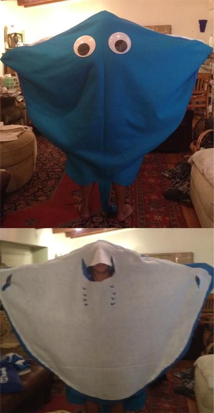 My VERY realistic stingray costume. - Imgur Stingray Costume, Ray Costume, Simple Costumes, Under The Sea Costumes, Sea Creature Costume, Finding Nemo Costume, Nemo Costume, Sea Costume, Halloween Costumes For Work