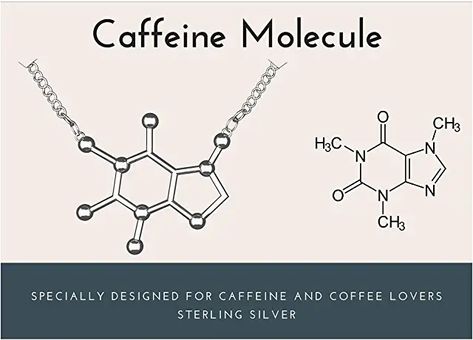 Molecule Jewelry, Chemistry Jewelry, Coffee Necklace, Caffeine Molecule, Molecule Necklace, Lover Jewelry, Lovers Necklace, Friendship Necklaces, Coffee Gifts