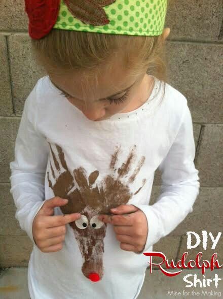 Diy Christmas Shirts For Kids, Rudolph Shirt, Diy Christmas Shirts, Holiday Clothing, Christmas Shirts For Kids, Trendy Diy, Christmas Decorations For Kids, Holiday Crafts For Kids, Christmas Crafts For Kids