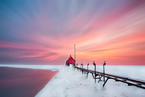 Grand Haven Michigan, Michigan Summer, Most Romantic Places, Grand Haven, Mackinac Island, Romantic Places, Pure Michigan, Vacation Places, Sunset Pictures