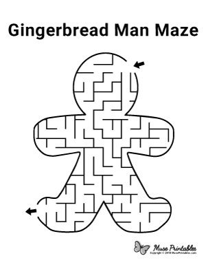 Free Printable Holiday Mazes Free Printable Gingerbread Man, Free Printable Mazes For Kids, Gingerbread Coloring Pages, Free Printable Mazes, Christmas Printable Activities, Mazes For Kids Printable, Christmas Maze, Printable Mazes, Maze Print