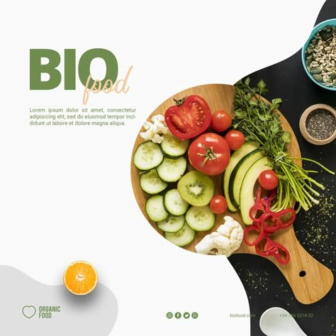 Bio food square banner template Free Psd | Free Psd #Freepik #freepsd #banner #food #template #fruit Food Posters, Layout Web, Bio Food, World Vegan Day, Food Flyer, Healthy Plate, Desain Buklet, Food Template, Matchbook Art