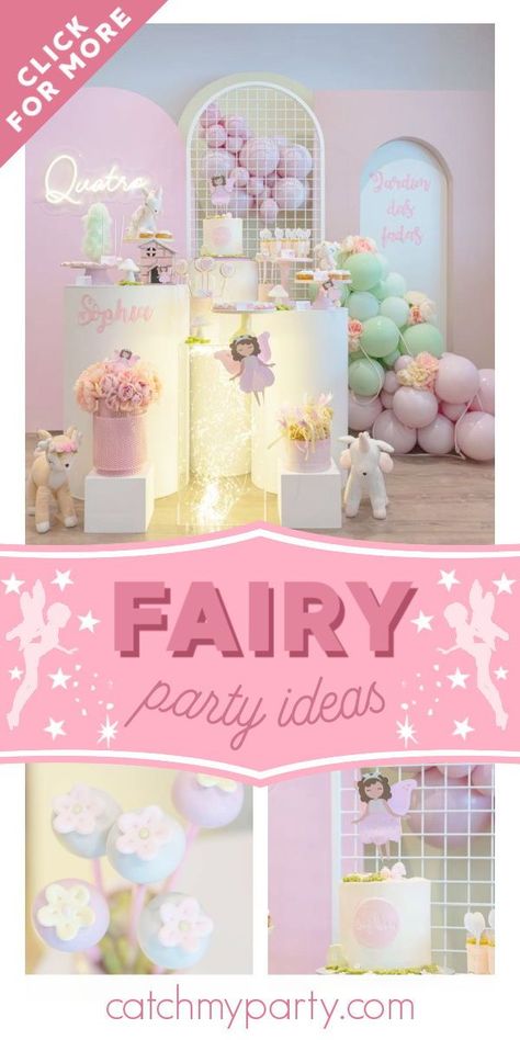 Fairy Tale Birthday Party Theme, Fairytale Birthday Party Decoration, Fairy Theme Birthday Party Decoration, Fairy Balloons, Fairyland Birthday Party, Fairy Themed Birthday Party, Birthday Party Return Gifts, Diy Party Themes, Fairy Birthday Themes