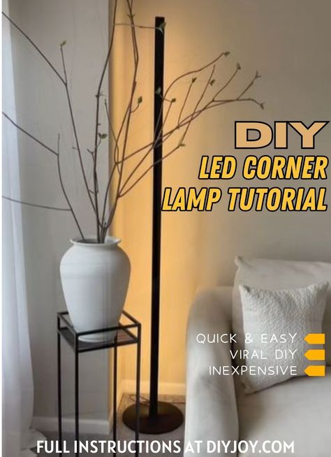 Diy Ambient Lighting, Furniture Build, Thrifty Diy, Diy Led, Corner Lamp, Led Diy, My Bedroom, Be Cool, Diy Home Decor Projects