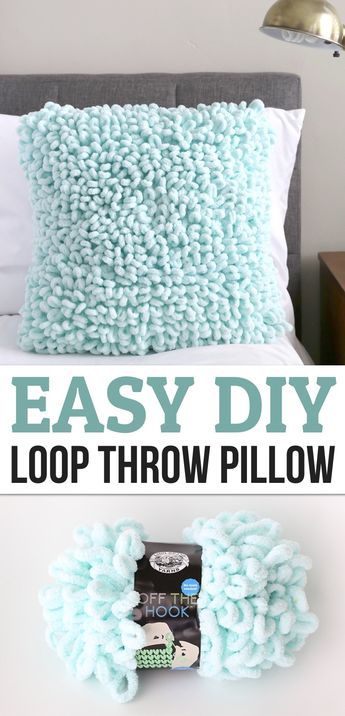 Yarn Crafts For Adults, Loop Yarn Projects, Loop Pillow, Creative Homemade Gifts, Loopy Yarn, Easy Yarn Crafts, Textured Throw Pillows, Diy Crafts For Adults, Diy Yarn Crafts