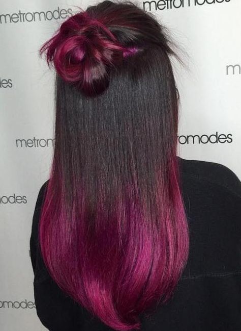 Burgundy Ombre For Black Hair Ombre For Black Hair, Ombre Hair Color For Brunettes, Natural Dark Hair, Black Hair Ombre, Purple Ombre Hair, Dip Dye Hair, Dye Hair, Tumblr Hair, Ombré Hair