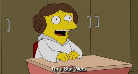 "I'm a Star Wars" - Ralph Wiggum as Princess Leia | Via: Star Wars Daily | #starwars #starwarshumor #princessleia #ralphwiggum Ralph Wiggum, Simpsons Funny, A Cartoon Character, The Simpson, Homer Simpson, Futurama, A Cartoon, The Simpsons, Tumblr Posts