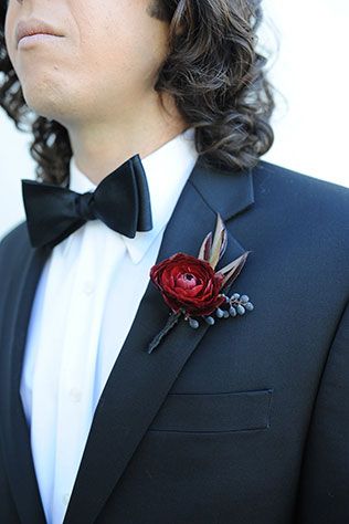 Maroon Wedding, Wedding Styled Shoot, Lapel Flower, Goth Wedding, Wedding Floral Centerpieces, Vintage Wedding Dress, Preowned Wedding Dresses, Groom Boutonniere, Winter Wedding Inspiration