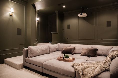 Calling In Sick To Work, Theater Couches, Pit Couch, Floor Seating Living Room, White Gif, Theater Room Design, Media Room Design, Man Cave Room, Home Cinema Room