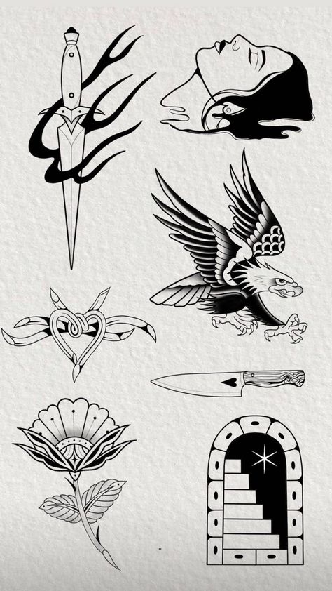 Delicate Flash Tattoo, Traditional Blackwork Tattoo Flash, Flash Tattoo Designs For Women, Fineline Flash, Flash Tattoo Blackwork, Tattoo Apprenticeship, Petit Tattoo, Torso Tattoos, Tattoo Outline Drawing