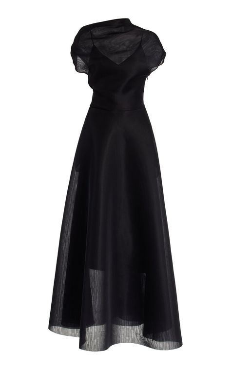 Black Dress Moda Operandi, Preppy Chic Outfits, Dress Moda Operandi, Draped Bodice, Brandon Maxwell, Iconic Dresses, Black Prom Dress, Modest Fashion Outfits, Glam Dresses