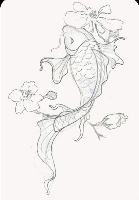 Ink Cat Tattoo, Japanese Koi Fish Tattoo, Animal Sketch, Tattoo Trend, Koi Tattoo, Koi Fish Tattoo, Easy Animals, Animal Sketches, Sketch Painting