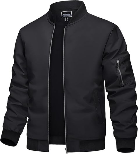 Limited time deal $30.38 (46% Off)(List Price: $55.99) TACVASEN Men's Bomber Jacket Lightweight Casual Spring Fall Windbreaker Zip Up Coat with Pocke Warriors Jacket, Pilot Jacket, Windproof Jacket, Active Jacket, Business Work, Winter Jacket Men, Safe Storage, Work Party, Sports Business