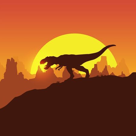 Sunset Vector, Giant Dinosaur, Park Ideas, Poster Decorations, Baby Posters, Ancient Animals, Silhouette Images, Nursery Poster, Baby Dinosaurs